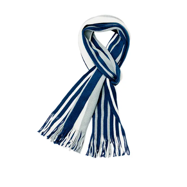 Stylish Blue and White Striped Scarf