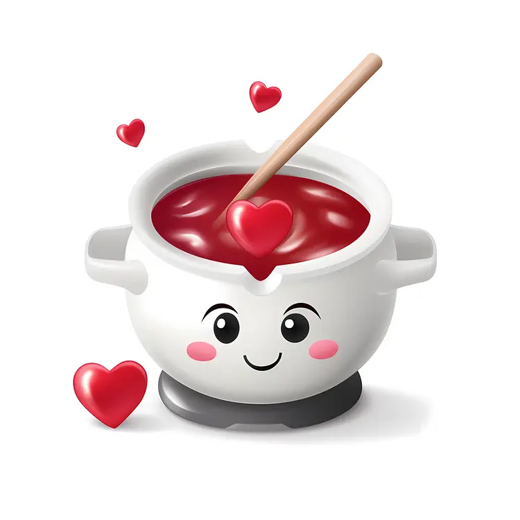 Cute Red Heart Pot with Hearts