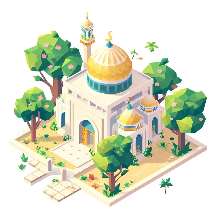 Beautiful Mosque with Trees