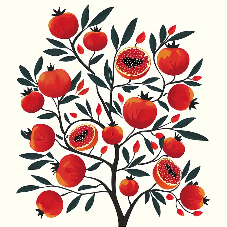 Pomegranates on a Branch