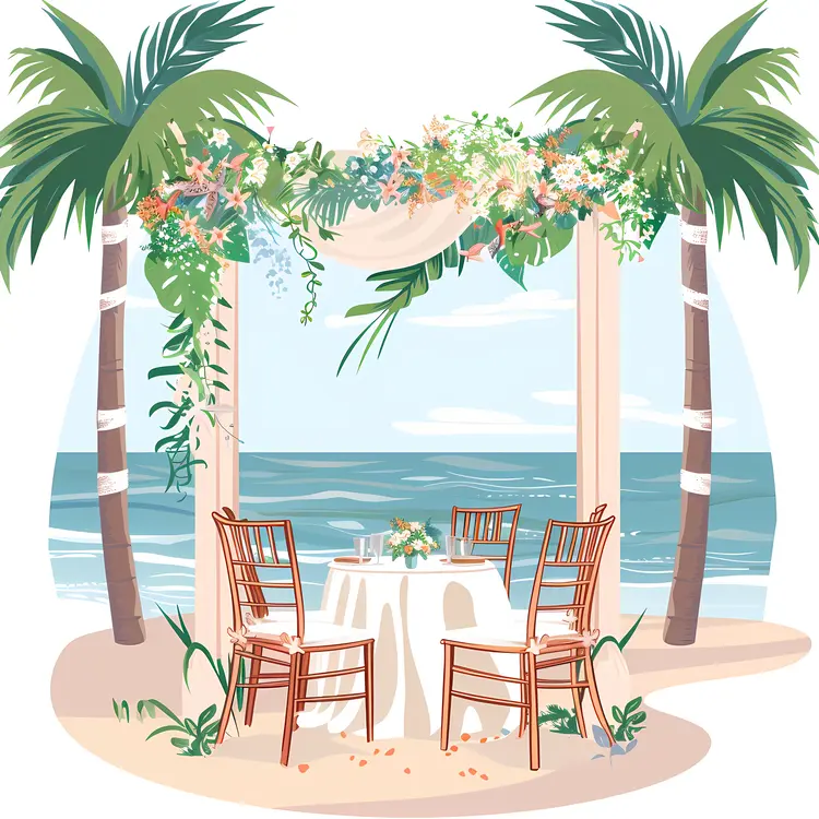 Romantic Beach Wedding Table