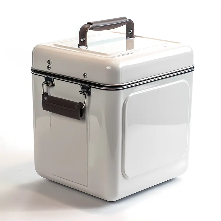 Portable White Cooler Box for Outdoor Use