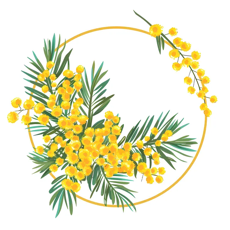 Lovely Yellow Flower Wreath with Green Leaves