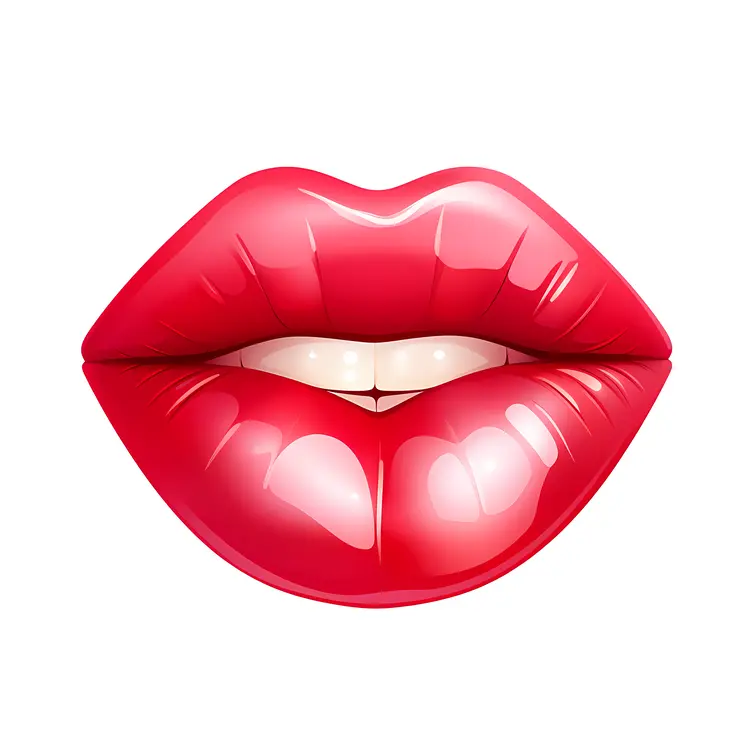 Glossy Red Lips Illustration
