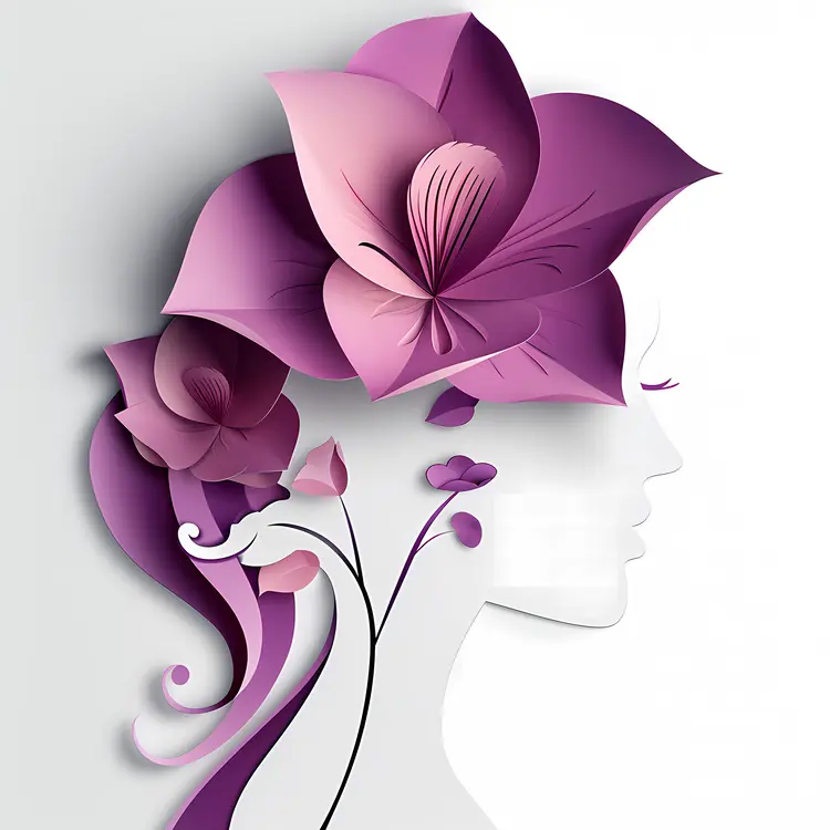 Woman with Purple Flowers