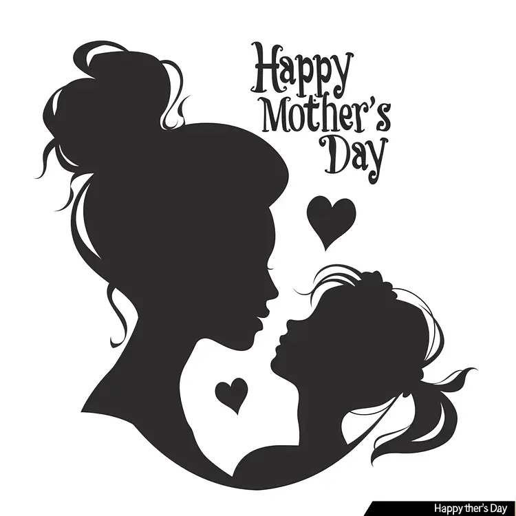 Silhouette Happy Mother's Day Card