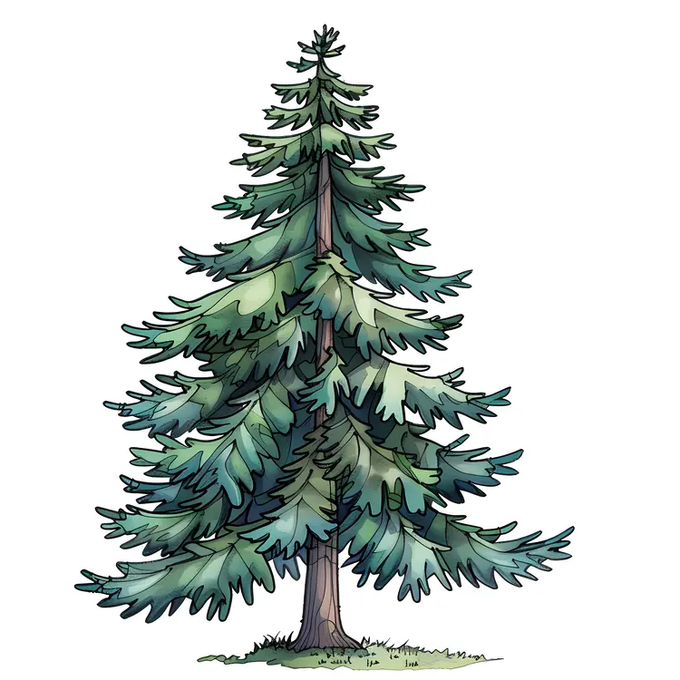 Green Pine Tree Illustration