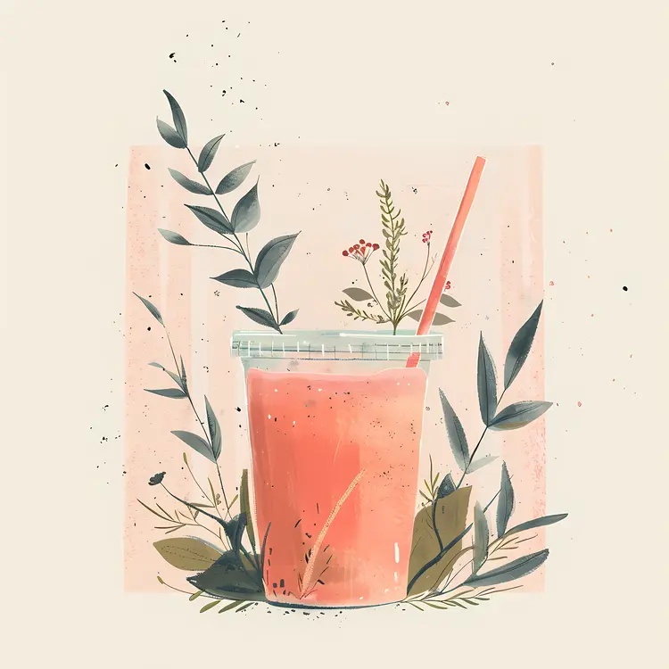 Pink Drink with Floral Decoration