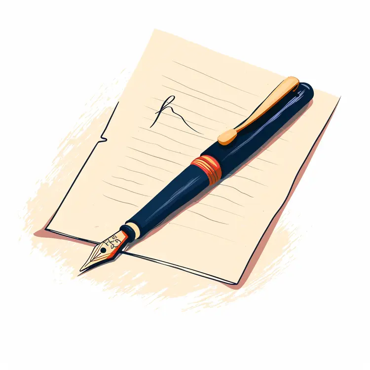 Fountain Pen on Lined Paper