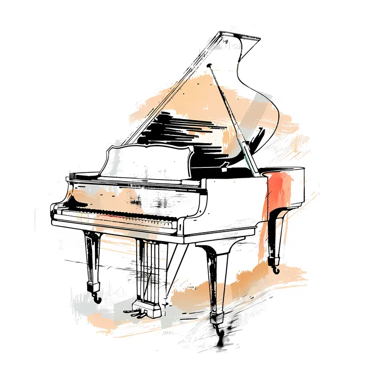 Artistic Sketch of a Piano