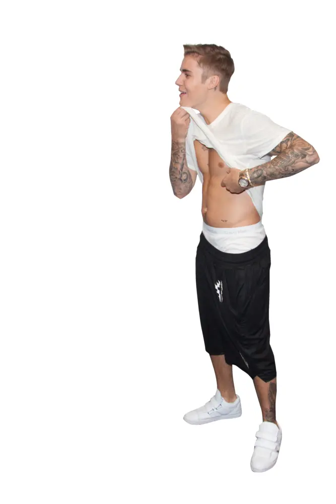 Man Lifting Shirt Showing Tattoos