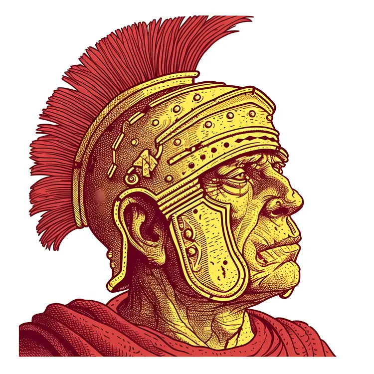 Elderly Roman Soldier in Detailed Illustration