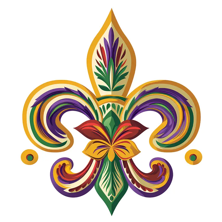 Colorful Fleur-de-lis Ornament Design