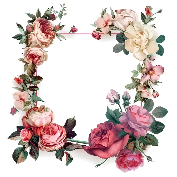 Vintage Rose Frame with Classic Design