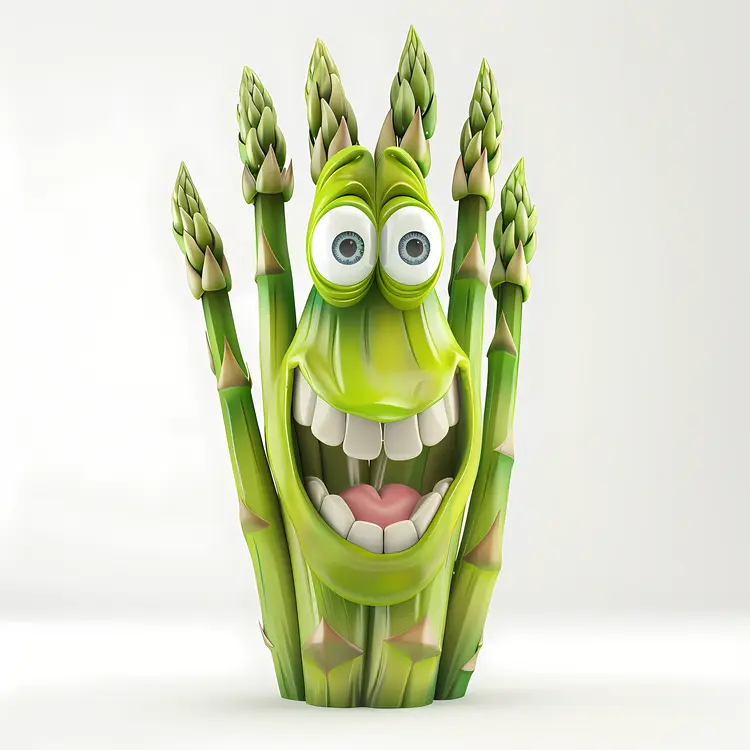 Smiling Asparagus Cartoon