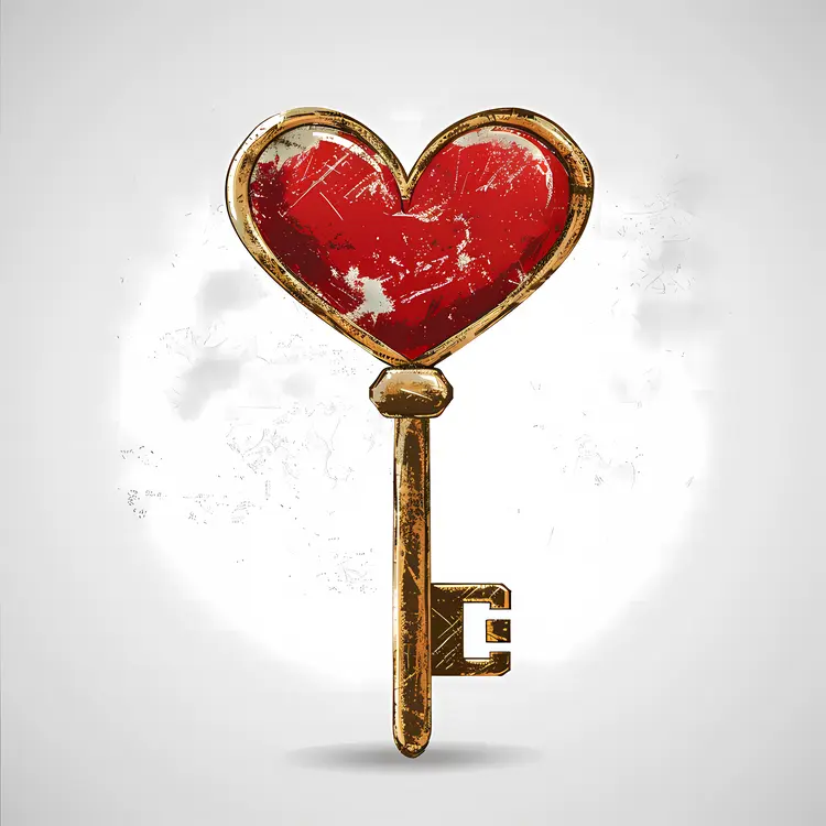 Vintage Heart Key