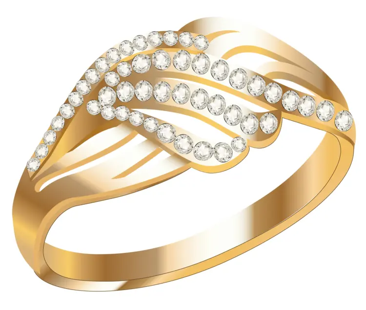 Stylish Gold Ring with Diamond Accents