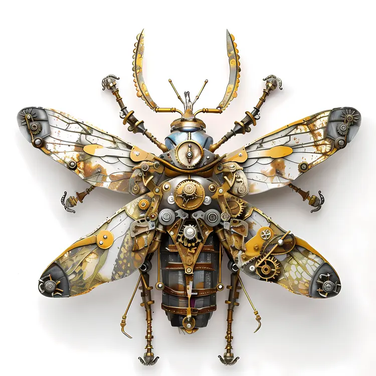 Steampunk Dragonfly with Gears