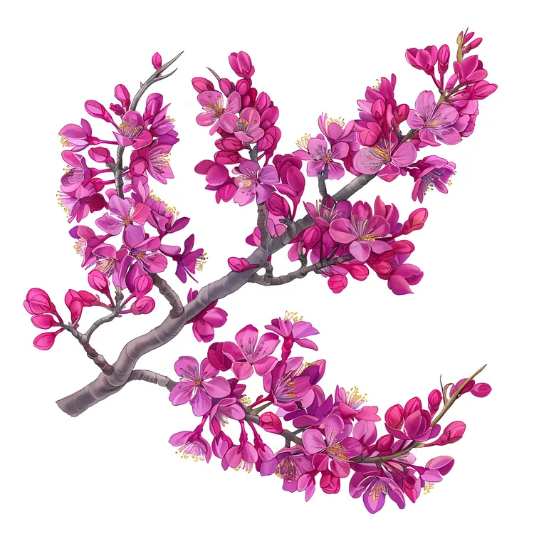 Pink Blossoming Branch in Spring