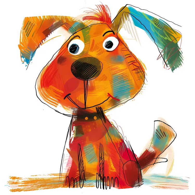 Colorful Cartoon Dog Illustration