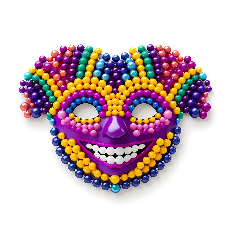Colorful Beaded Mask for Mardi Gras