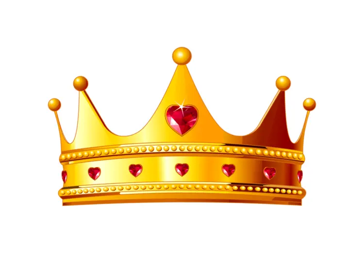 Golden Crown with Heart Jewels