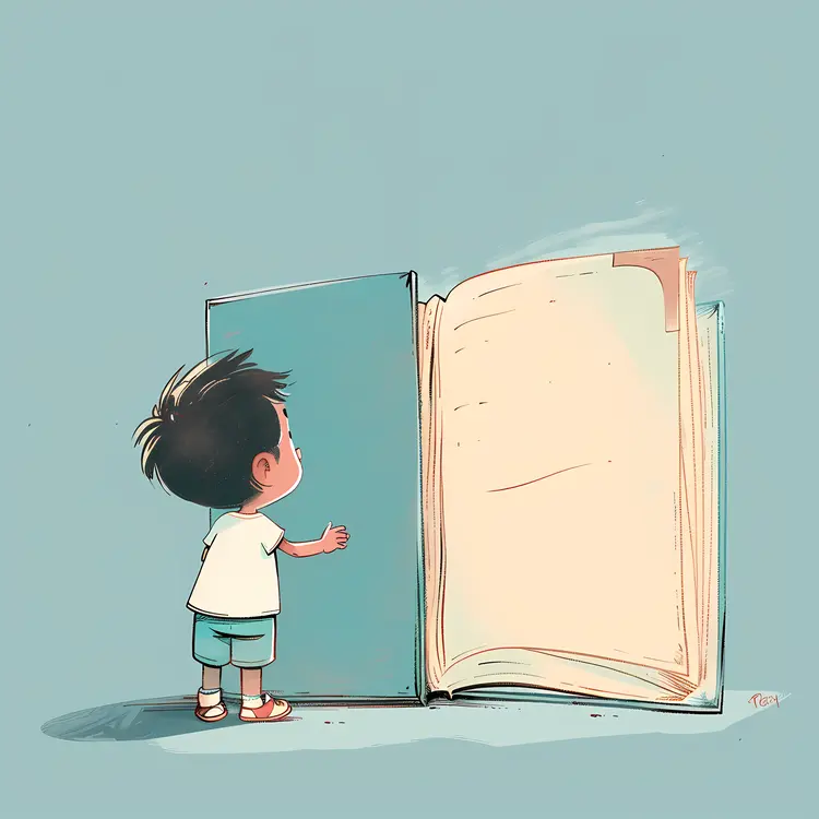 Child Reading a Big Book