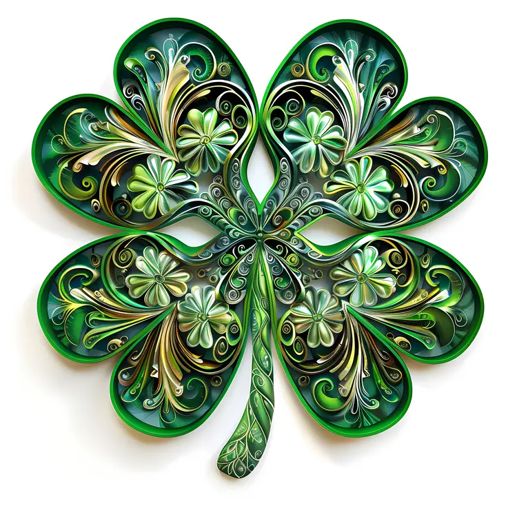Four-Leaf Clover Quilling Art