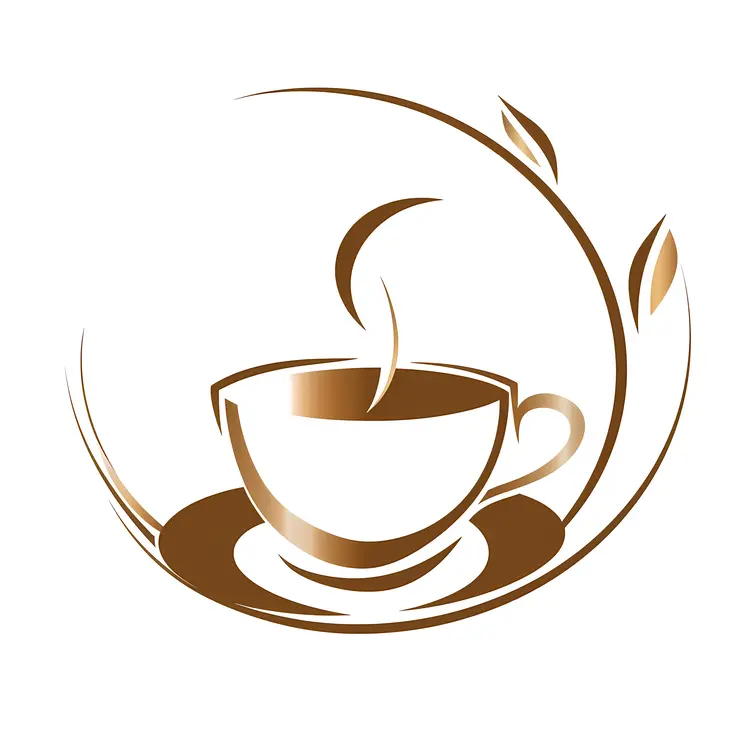 Coffee Cup with Circular Leaf Design