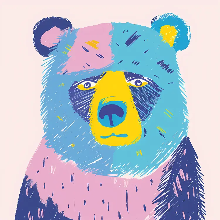Colorful Bear Illustration