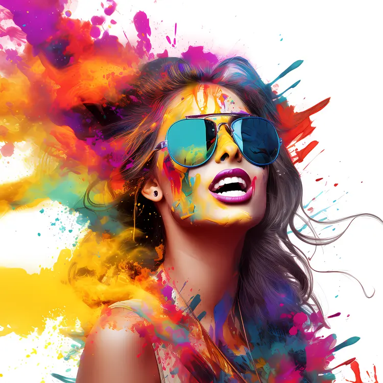 Colorful Woman with Sunglasses