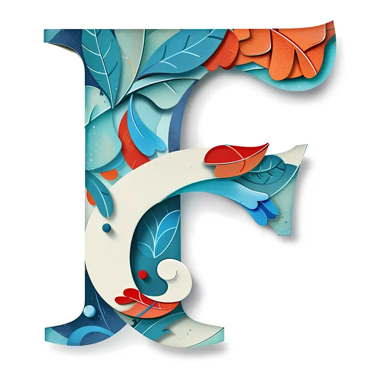 Colorful Floral Letter F