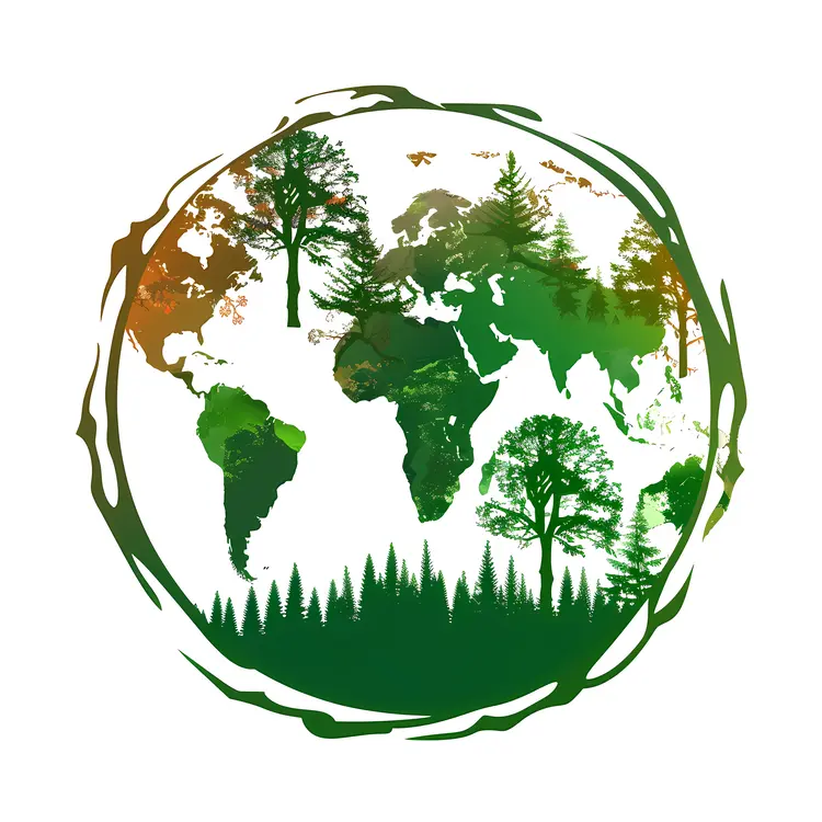 Earth with Trees and Forests