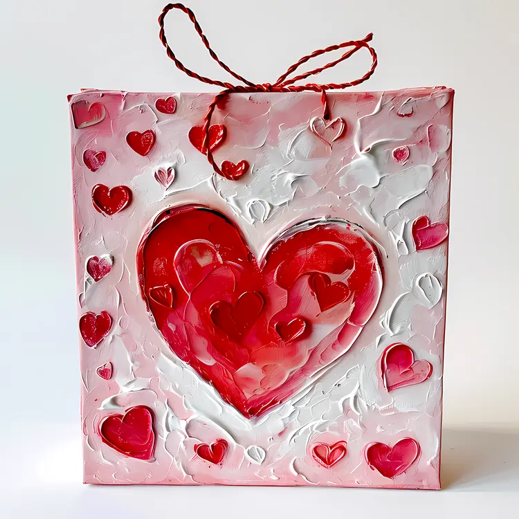 Pink Heart Gift Bag for Valentine's Day