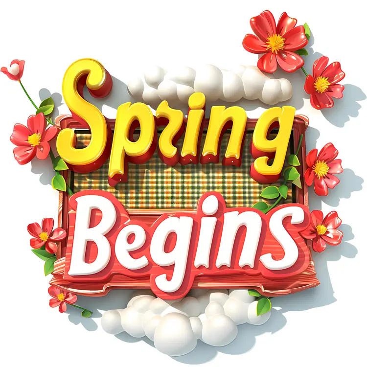 Spring Begins with Flowers and Clouds