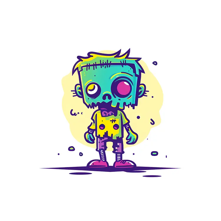 Green Zombie Cartoon Character