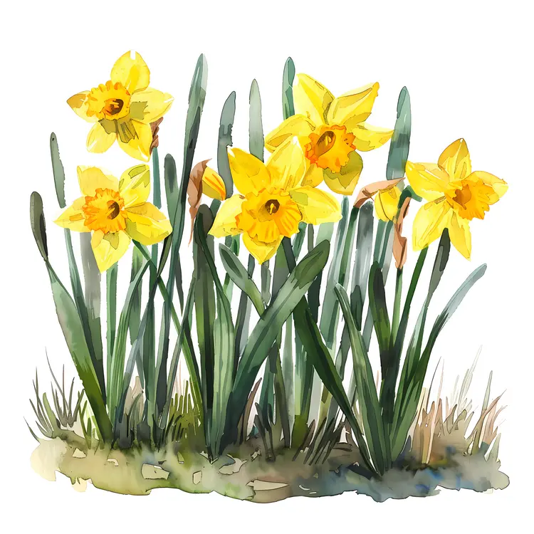 Cluster of Yellow Daffodils