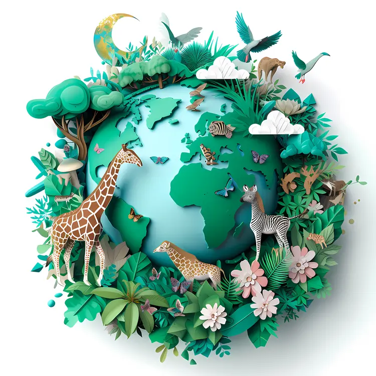 World with Animals and Greenery