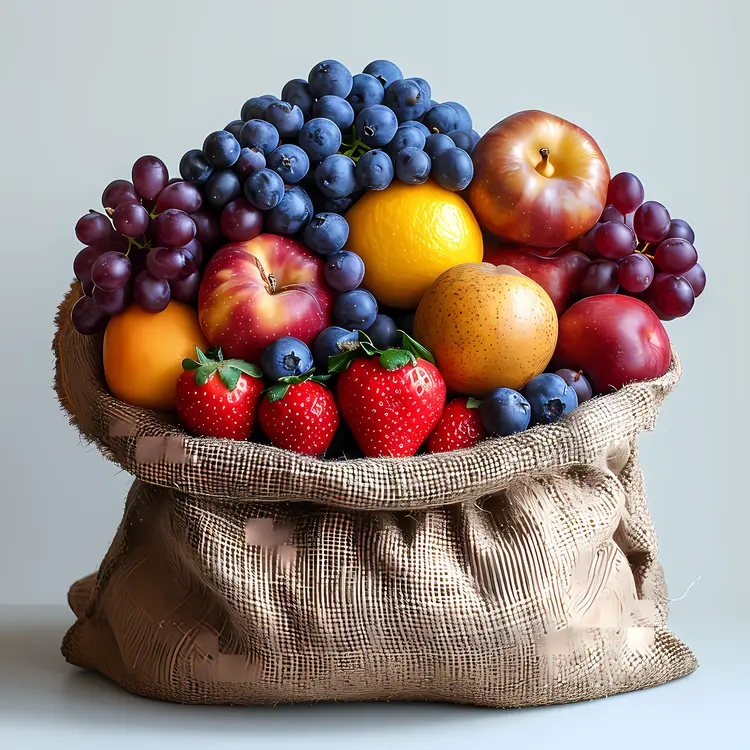 Delicious Fruit Basket with Strawberries and Peaches