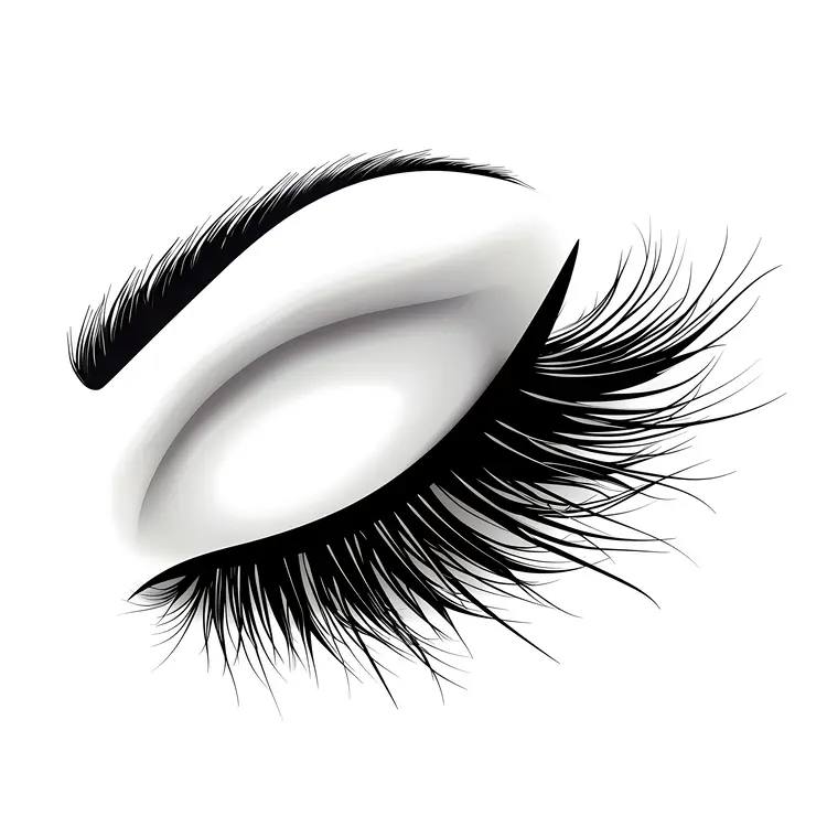 Closed Eye with Thick Eyelashes
