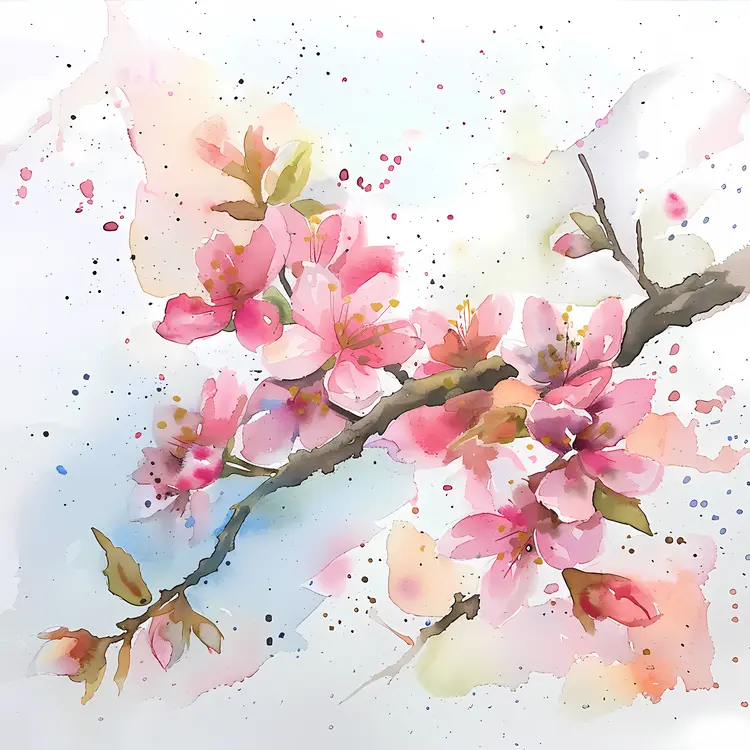 Delicate Cherry Blossoms on a Branch