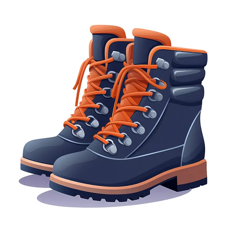 Blue Winter Boots with Rubber Sole