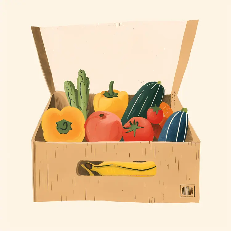 Healthy Vegetable Box with Fresh Produce