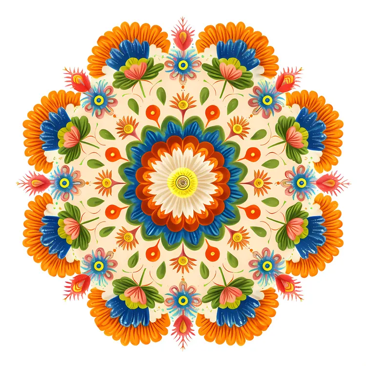Colorful Floral Mandala Design