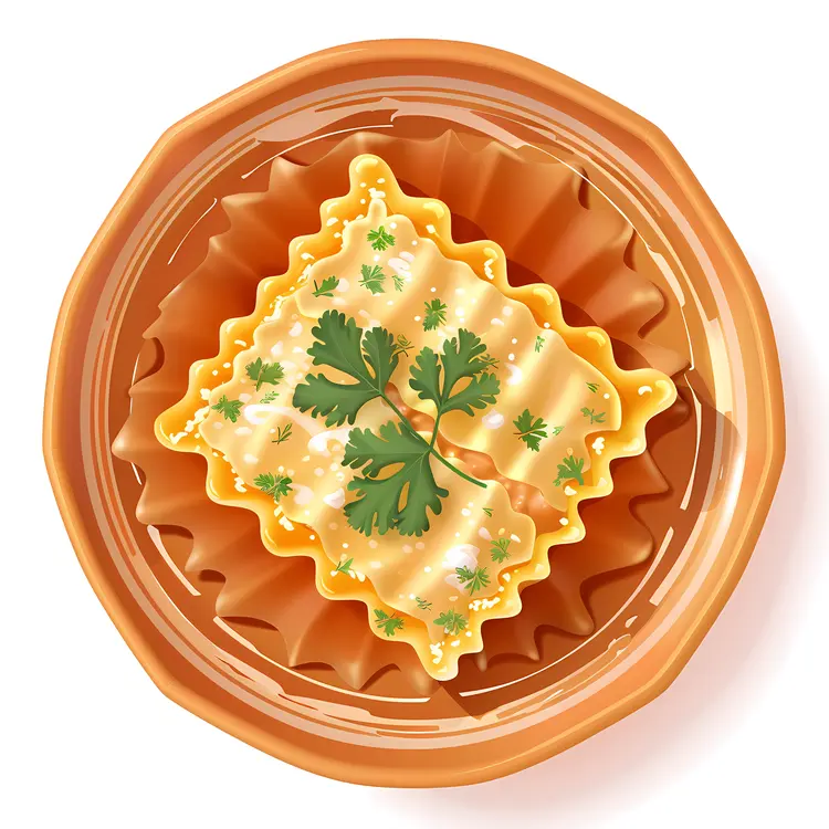 Lasagna in Brown Bowl