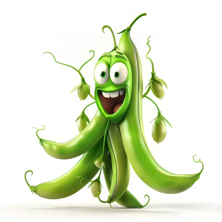 Funny Cartoon Green Pea