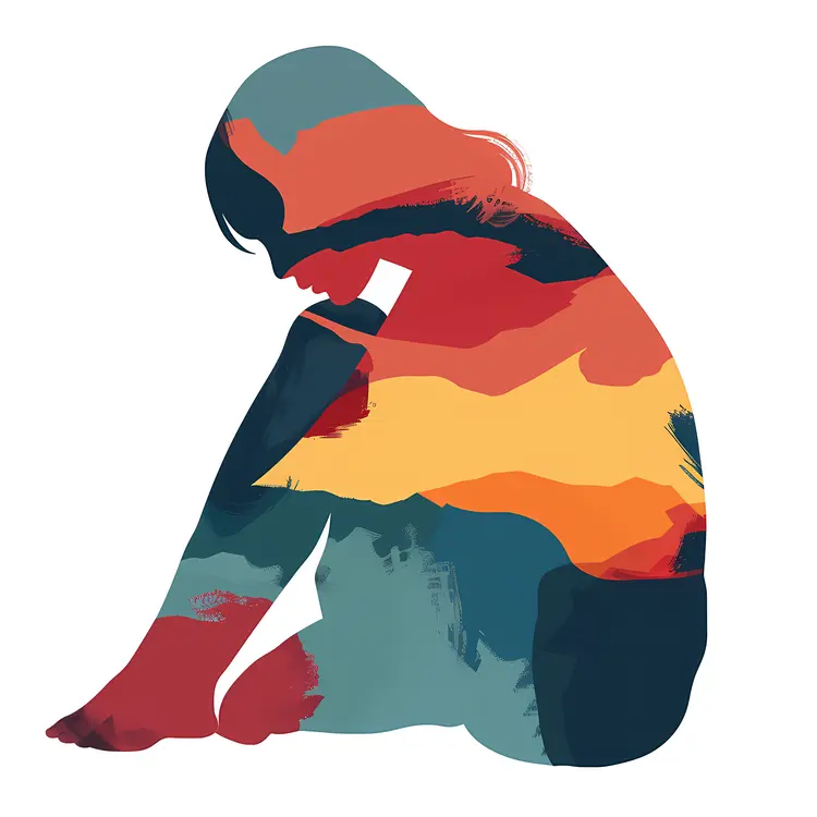 Sitting Silhouette Art