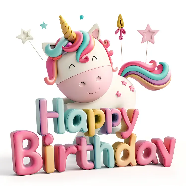 Unicorn Happy Birthday Card
