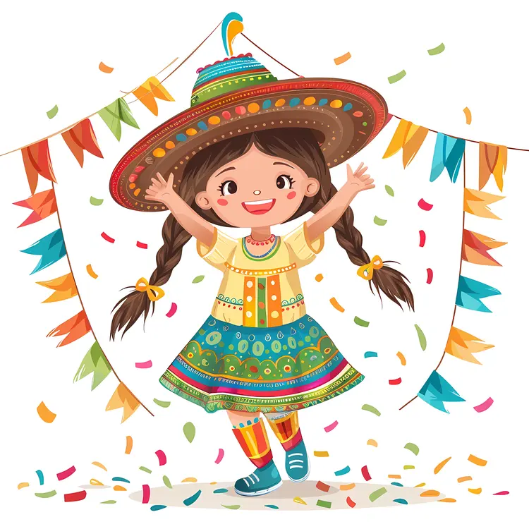 Happy Girl in Traditional Clothing