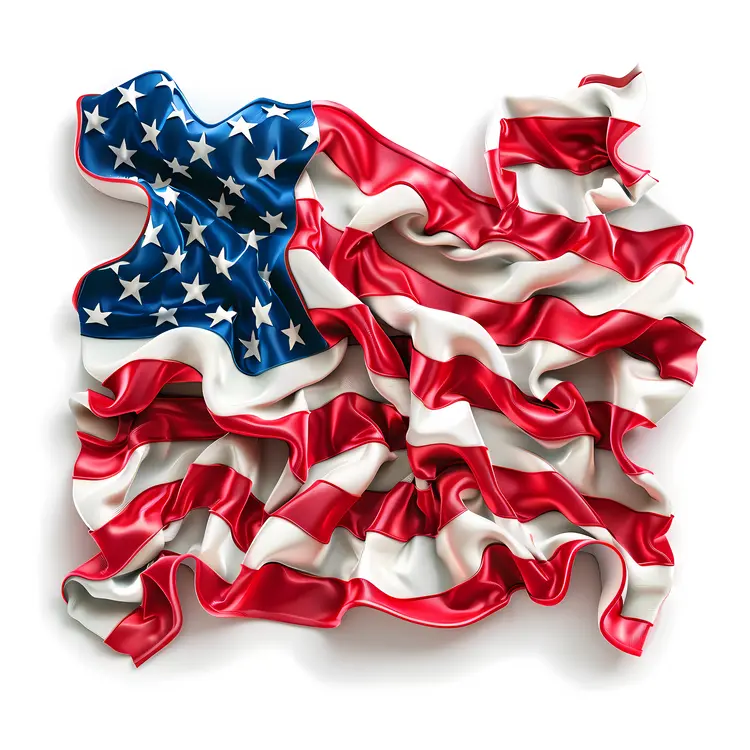 Crumpled USA Flag Illustration